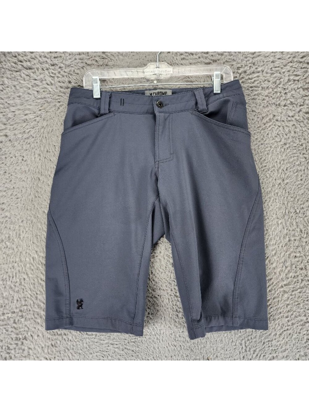Chrome Industries Shorts Mens 30 Gray Stretch Low Rise Flat Front *Read*